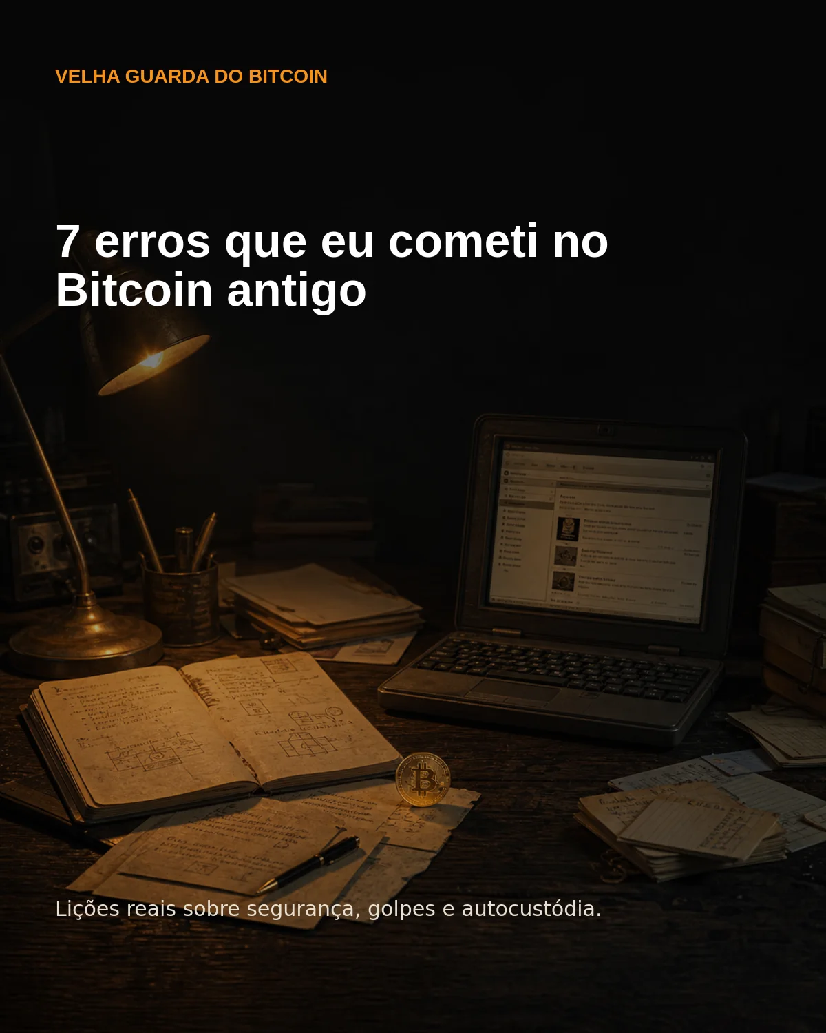 Capa do guia 7 erros que eu cometi no Bitcoin antigo.