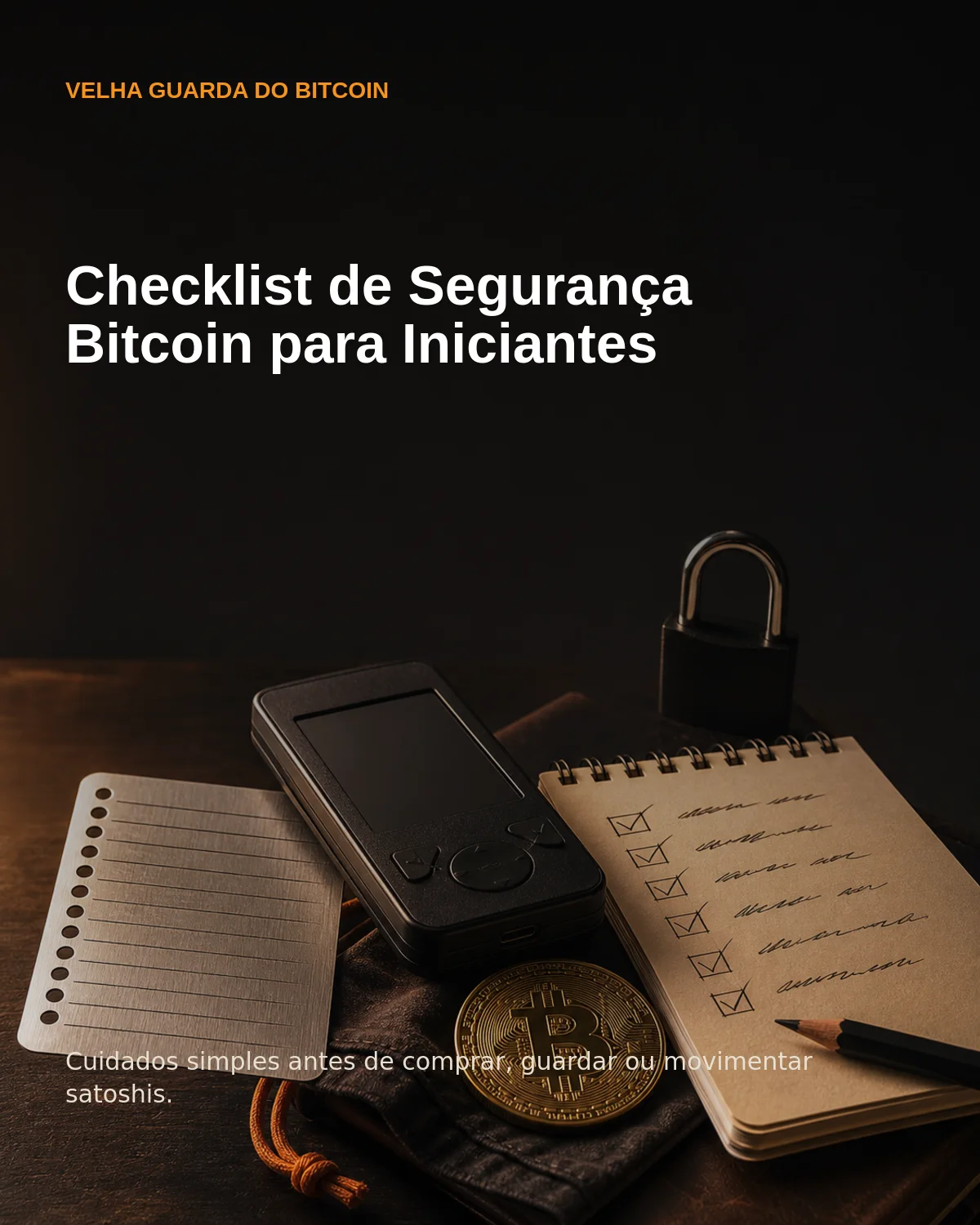 Capa do Checklist de Segurança Bitcoin para Iniciantes.