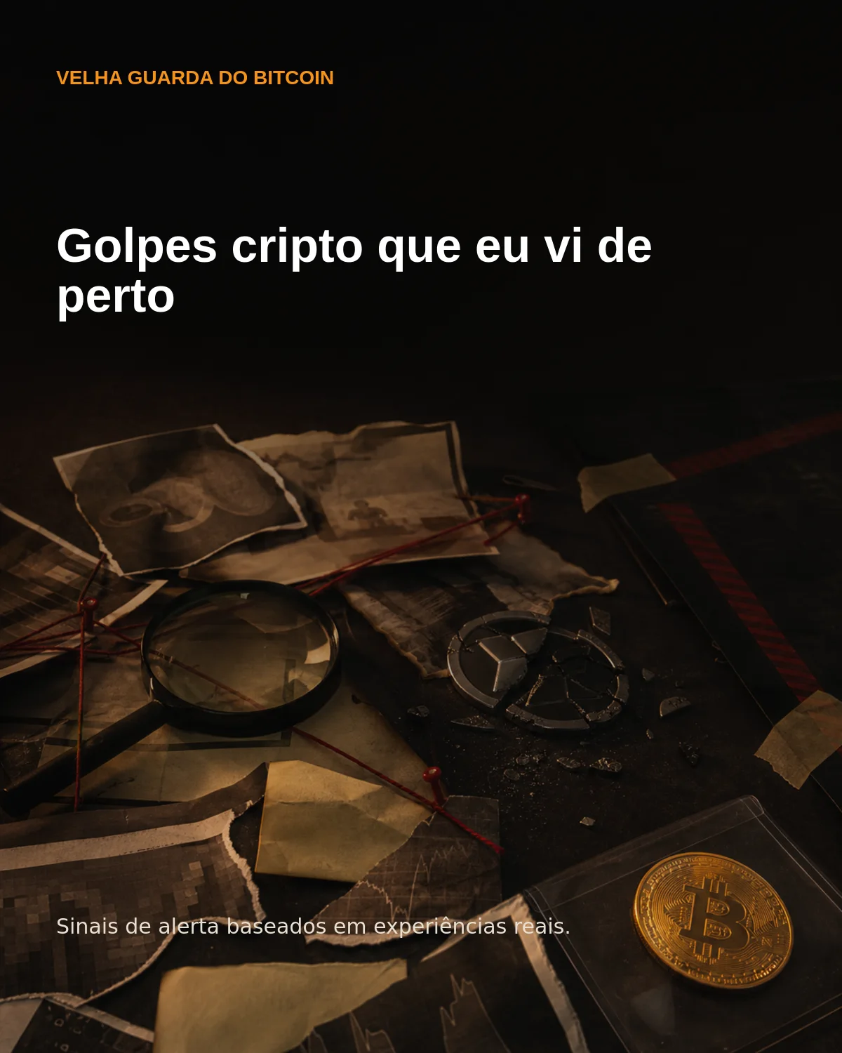 Capa do guia Golpes cripto que eu vi de perto.